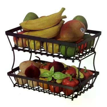 Imagem de Fruteira Metálica 2 Andares - Preta - TOP RIO