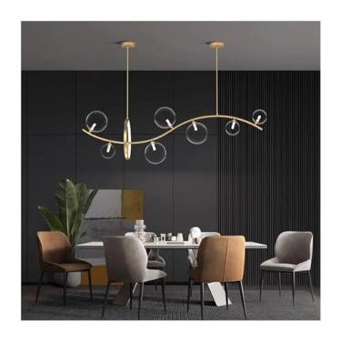 Imagem de Lustres modernos para sala de jantar, luzes pendentes suspensas para decoração de casa, luminária de teto para iluminação interna, luminária pendente lustre para sala de estar