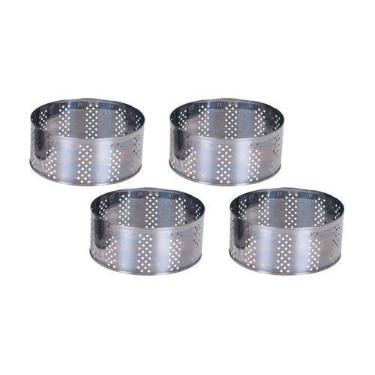 Imagem de Formas Para Queijo Frescal Inox 500g a 1kg (4 Unidades) Cor:Cinza - Za