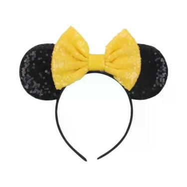 Imagem de Tiara De Orelhas De Rato Com Laço De Lantejoulas De 5 Polegadas Para M