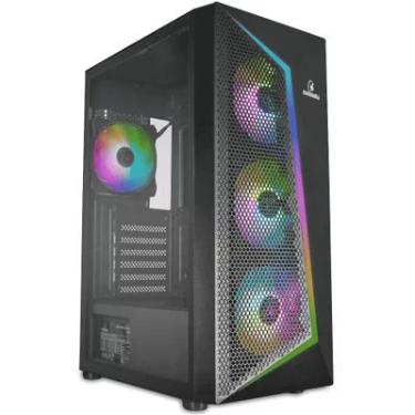 Imagem de Gabinete Gamer Concórdia Storm X360, Mid Tower, RGB, ATX, Lateral De Vidro, Com 4 Fans RGB, Preto