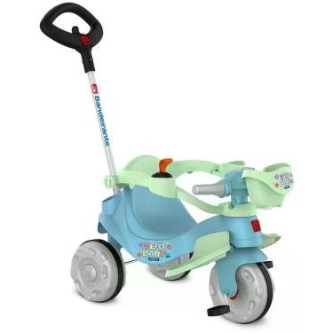 Imagem de Triciclo Joy Função Passeio com Haste Direcionável e Cercado de Proteção Azul Brinquedos Bandeirante