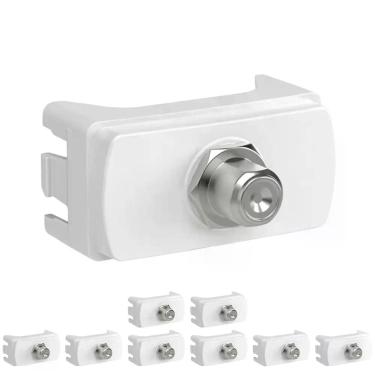 Imagem de 9 Módulo Soquete Coaxial Para Antena Tv Schneider Miluz - Branco - Sch