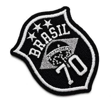 Imagem de TBR091-070B Patch Brasil Campeão 1970 Futebol Retrô Bordado Termo Ades