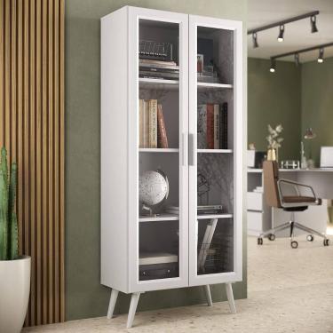 Imagem de Armário de Escritório 68cm 2 Portas com Vidro Retrô Urban Multimóveis 
