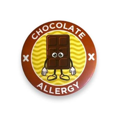 Imagem de Crachá de conscientização de alergia circular de 6,3 cm, Medium, Plástico, Sem Pedra Preciosa