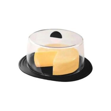 Imagem de Porta Queijo Queijeira Com Tampa Linha Acril - Plastutti, Preto