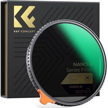 Imagem de K&F Concept Fader variável de 52 mm ajustável ND2-ND32 (1-5 paradas) filtro ND e difusão de névoa preta de 1/4 2 em 1 para lente de câmera sem clima pontual X com 28 revestimentos multicamadas