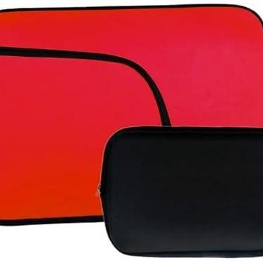 Imagem de Kit Capa para Notebook com bolso 14, 15.6, 16 e 17 Polegadas e Capa de Hd Externo ou Necessaire Porta Cabos (Vermelho)