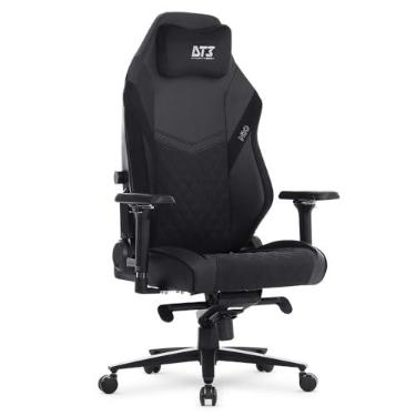Imagem de Cadeira de Escritório e Gamer DT3 N10, almofada magnética, apoio lombar integrado em 4D, estrutura reforçada em aço, braços 4D+ (Tecido + PUC Black, XL)