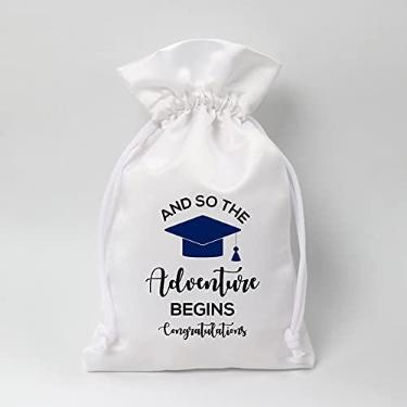 Imagem de Bolsa de presente de formatura | Decoração de festa de parabéns de graduação | Presentes de festa de formatura Saco de presente de formatura, sacos de lembrancinha de festa de formatura para faculdade