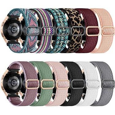Imagem de Easuny Pacote com 12 pulseiras elásticas compatíveis com Samsung Galaxy Watch 7 6 5 4 de 40 mm e 44 mm, Galaxy 5 Pro de 45 mm, 6 Classic de 47 mm e 43 mm, 4 Classic de 46 mm e 42 mm, Active 2