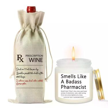 Imagem de Conjunto Bolsa para Vinho FBCCZEY Farmacêutico RX + Vela Perfumada