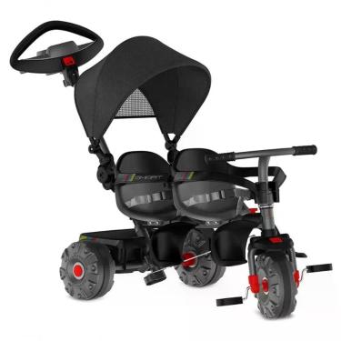 Imagem de Triciclo Smart 2 Lugares Passeio Infantil Estrutura Reforcada Branco Brinquedos Bandeirante