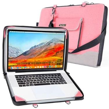 Imagem de Berfea Capa protetora para laptop Dell 16 DC16256 DC16251 DC16250, 16 Plus DB16250 DB16255 DB06250 16 polegadas capa de transporte para PC notebook com suporte, zíper, alças de ombro