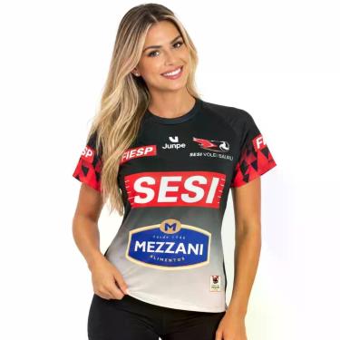 Imagem de Camisa de Vôlei Time Feminino Sesi Bauru 2026/27 Preta Feminina - Junp