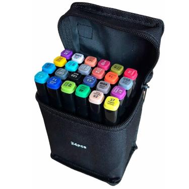 Imagem de Kit Canetinhas 24 Unidades Desenho Escolar Colorido - RELET
