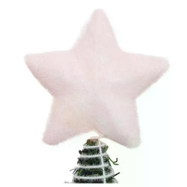 Imagem de Ponteira De árvore Natal Estrela Rosa 12cm