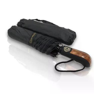 Imagem de Guarda Chuva Automático Preto Unissex Cabe Na Mochila Compacto Reforça