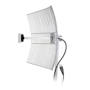 Imagem de Antena Usb Parabolica De Grade Aquario Usb-2510 Com 2.4 Ghz E Ganho De 25 Dbi Cabo De 10 Metros