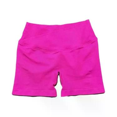 Imagem de Shorts De Yoga Sem Costura Para Mulheres Com Cintura Cruzada De 4,5 Po