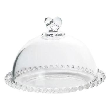 Imagem de Queijeira de Cristal com Tampa e Borda Coração - UNIKHOME