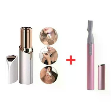 Imagem de Kit Depilador e Aparador de Pelos Portátil Facial e Corporal - Dark