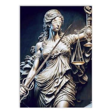 Imagem de Placa Quadro Decorativo Deusa Da Justiça Themis Ilustração Estatua Poster Quarto Sala