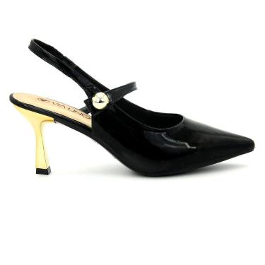 Imagem de Scarpin Via Uno 897003 Sapato Salto Alto Fino Social Feminino, 35, Pre
