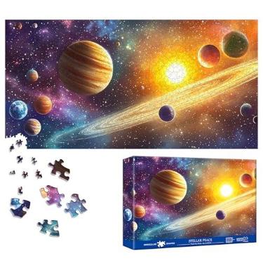 Imagem de Bimkole Quebra-cabeça de planeta para adultos 1000 peças, quebra-cabeça de papel universo 1000 peças - quebra-cabeça divertido e desafiador decoração familiar ótima ideia de presente, tamanho final de