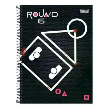 Imagem de Caderno Round 6 Squid Game 80 Folhas Pautadas com Adesivos Decorativos
