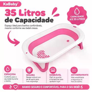 Imagem de Super Banheira Infantil para Bebê Antiderrapante Dobrável Até 10 Meses