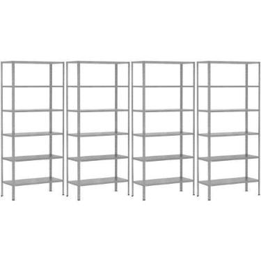 Imagem de 4 Estantes Para Livros Loja Sala Quarto Escritório Almoxarifado Armári