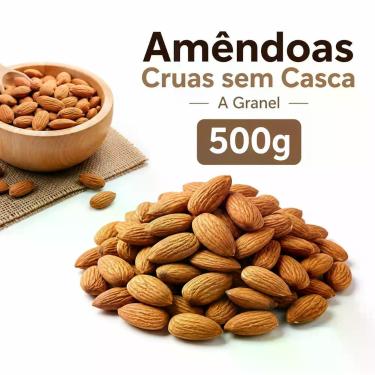 Imagem de Amêndoas Cruas sem Casca a Granel Snack Crocante Quantidade:1kg - Natu