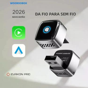 Imagem de Dongle Wireless CarPlay Dual Phone Em Liga De Alumínio 2 Em 1 USB Plug