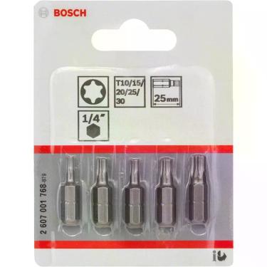 Imagem de Jogo de Pontas Extra Hard Torx com Zona de Torção Cônica 5 Peças Inox Bosch