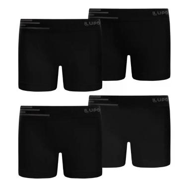 Imagem de Combo 4 cueca kids microfibra infantil lupo sem costura - P - PRETA, P