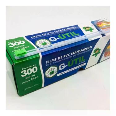 Imagem de Caixa Rolo De Filme Pvc 28cm X 300 Metros Trilho Cortante - Sem marca