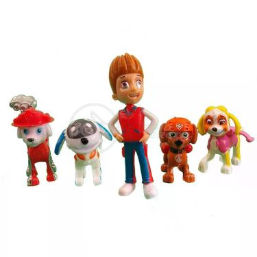 Imagem de Kit 5 Bonecos Brinquedos Patrulha Canina com 4 Skate Lider Hum Ryder Marshall Zuma Skye Robo Dog 26 para Brincar