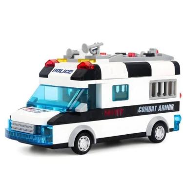 Imagem de Brinquedo quebra cabeça Carro de Polícia Branco  Diversão e Educação e