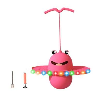 Imagem de Aymzbd Pogo Jump Ball Bola Quicando Brinquedo de Salto Alto Prancha de Salto para Treinamento Corporal em Playground, Rosa