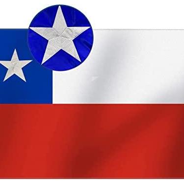 Imagem de Bandeira do Chile resistente 9,5 x 1,5 m, nylon Oxford 210D de longa duração | Estrelas bordadas | Extremidades de costura de quatro fileiras | Bandeira nacional chilena para decoração de quintal e casa