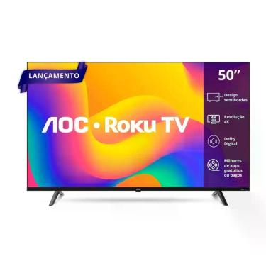 Imagem de Smart TV 50 Polegadas 4K AOC 50U6125 Roku TV WiFi HDR10 Comando De Voz