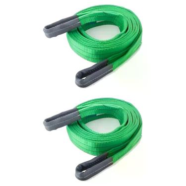 Imagem de Kit 2 Cintas De Elevação De Carga 2m x 2 Toneladas Verde Poliéster JST
