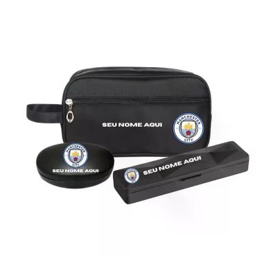Imagem de Kit Bolsa Necessaire Estojo Personalizada Time futebol Nome - - Mormin