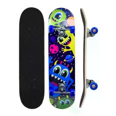Imagem de Skate Infantil Montado Com Lixa 7 Lâminas Brinquedo Radical - Skate St