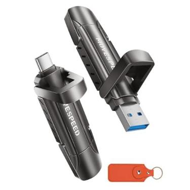 Imagem de Pen drive SSD externo MOVE SPEED 1 TB, velocidade de leitura e gravação de 1000 MB/s, entrada dupla USB 3.2 geração 2 e tipo C, portátil, para iPhone 15 e 16/MacBook/Android/Áudio e mais (1 unidade)