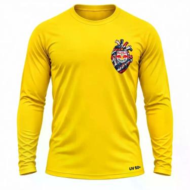Imagem de Camisa Uv +50 Bragantino Torcedor Coração cor:AmareloTamanho:G3 - Gené