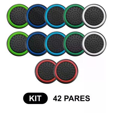 Imagem de 42 Pares de Grips p/ controle Anti Derrapante Silicone Botão Analógico