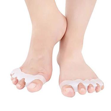 Imagem de Separadores de dedos em gel ExCEART para dedos de silicone, espaçadores de dedos e corretores para alívio da dor dos dedos para sobrepor dedos e joanetes e alinhamento do dedão grande